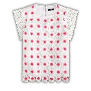 J.CREW Floral Embroidered Crochet Top NEW XS